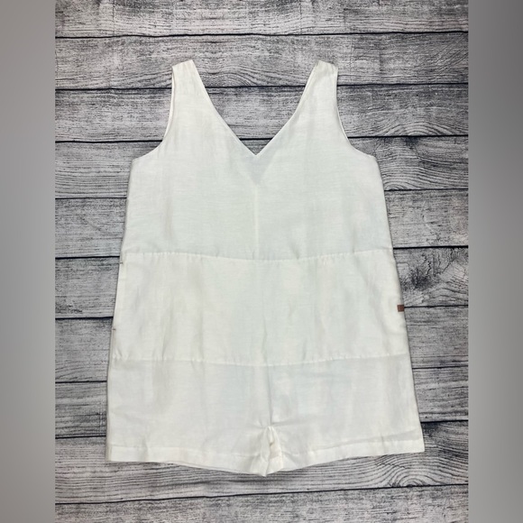 NEW Lunya Resort Linen Silk Romper White Loungewear Sleepwear Size S - Picture 4 of 7